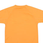 Mens Orange Short Sleeve Graphic T-Shirt S Polyester Blend Round Neck Casual