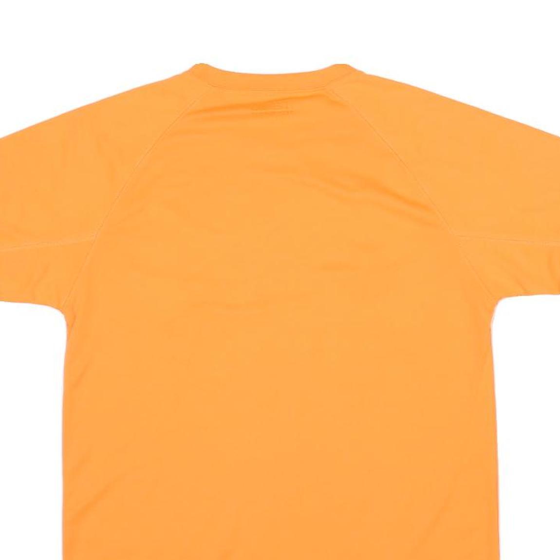 Mens Orange Short Sleeve Graphic T-Shirt S Polyester Blend Round Neck Casual