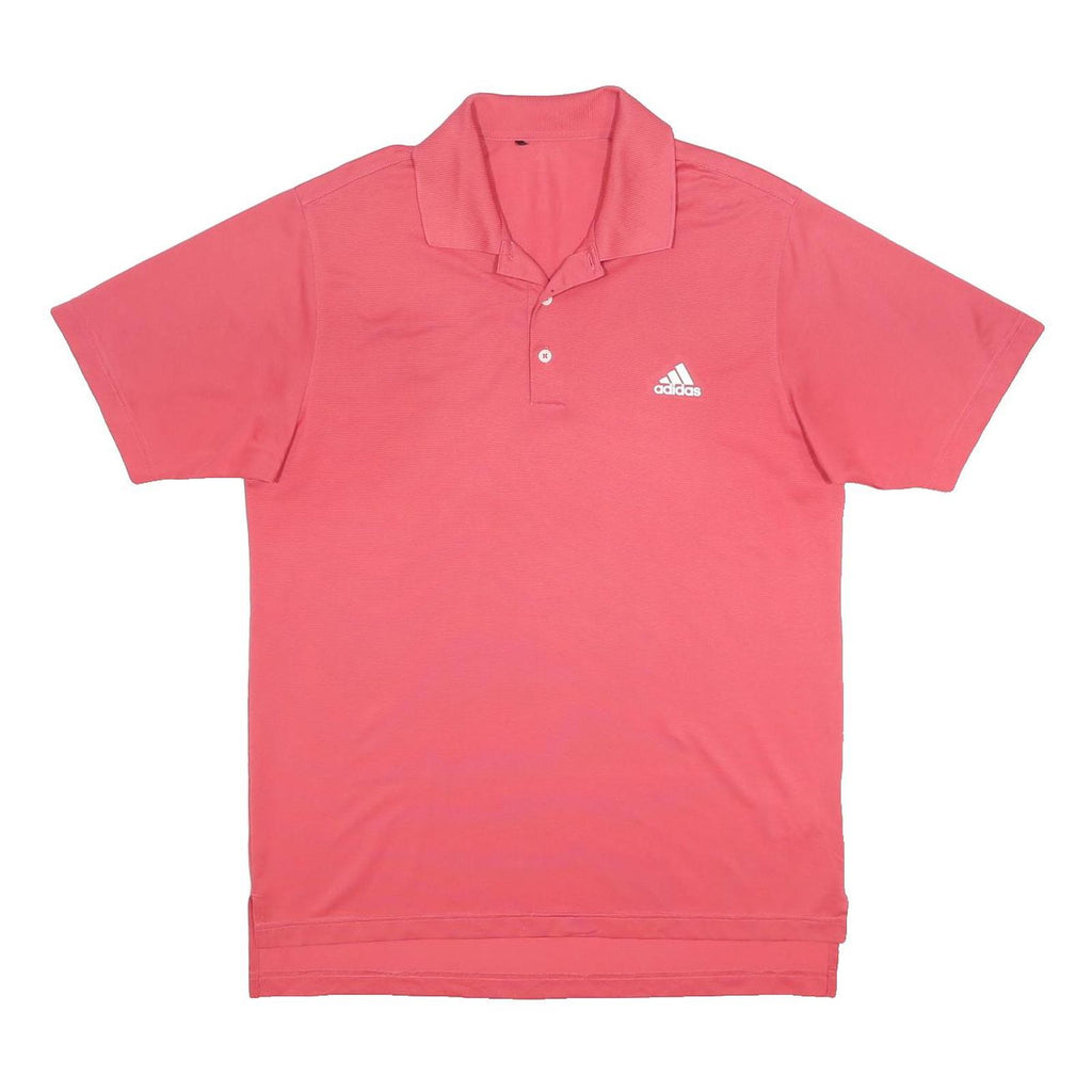 ADIDAS Mens Pink Short Sleeve Plain Polo Shirt L Sports Casual Activewear