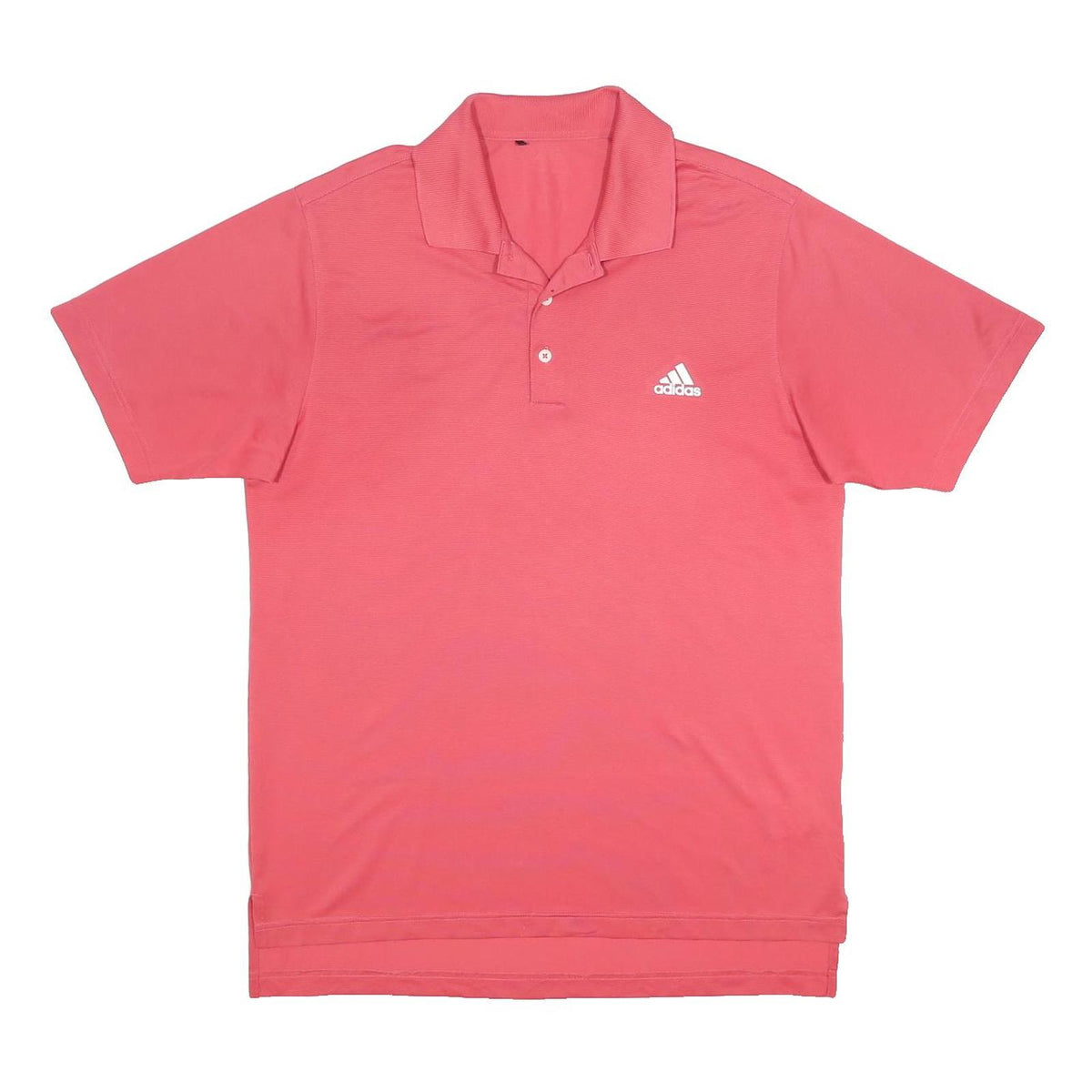 ADIDAS Mens Pink Short Sleeve Plain Polo Shirt L Sports Casual Activewear