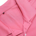 ADIDAS Mens Pink Short Sleeve Plain Polo Shirt L Sports Casual Activewear
