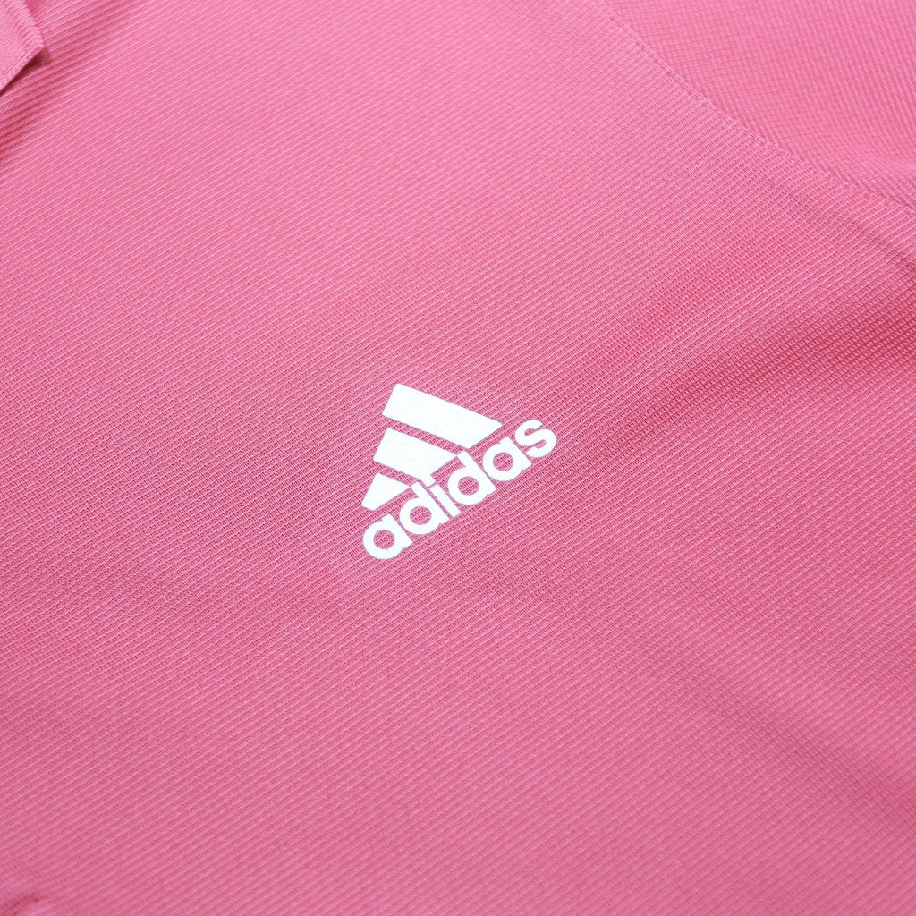 ADIDAS Mens Pink Short Sleeve Plain Polo Shirt L Sports Casual Activewear
