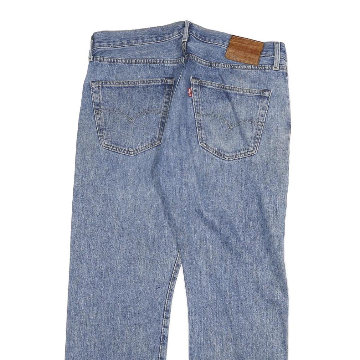 LEVI'S Mens Regular Fit Blue Denim Jeans W36 L30 Cotton Blend Button Closure