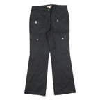 MICHAEL KORS Womens Black Regular Wide-Leg Trousers W28 L27 Zip Pocketed