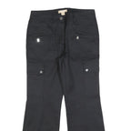 MICHAEL KORS Womens Black Regular Wide-Leg Trousers W28 L27 Zip Pocketed