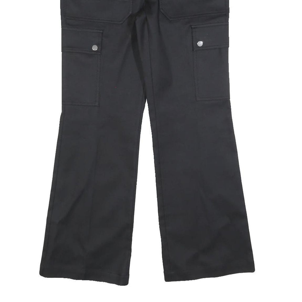 MICHAEL KORS Womens Black Regular Wide-Leg Trousers W28 L27 Zip Pocketed