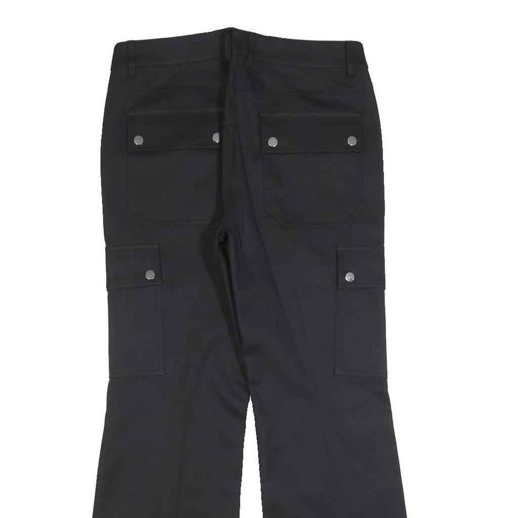 MICHAEL KORS Womens Black Regular Wide-Leg Trousers W28 L27 Zip Pocketed