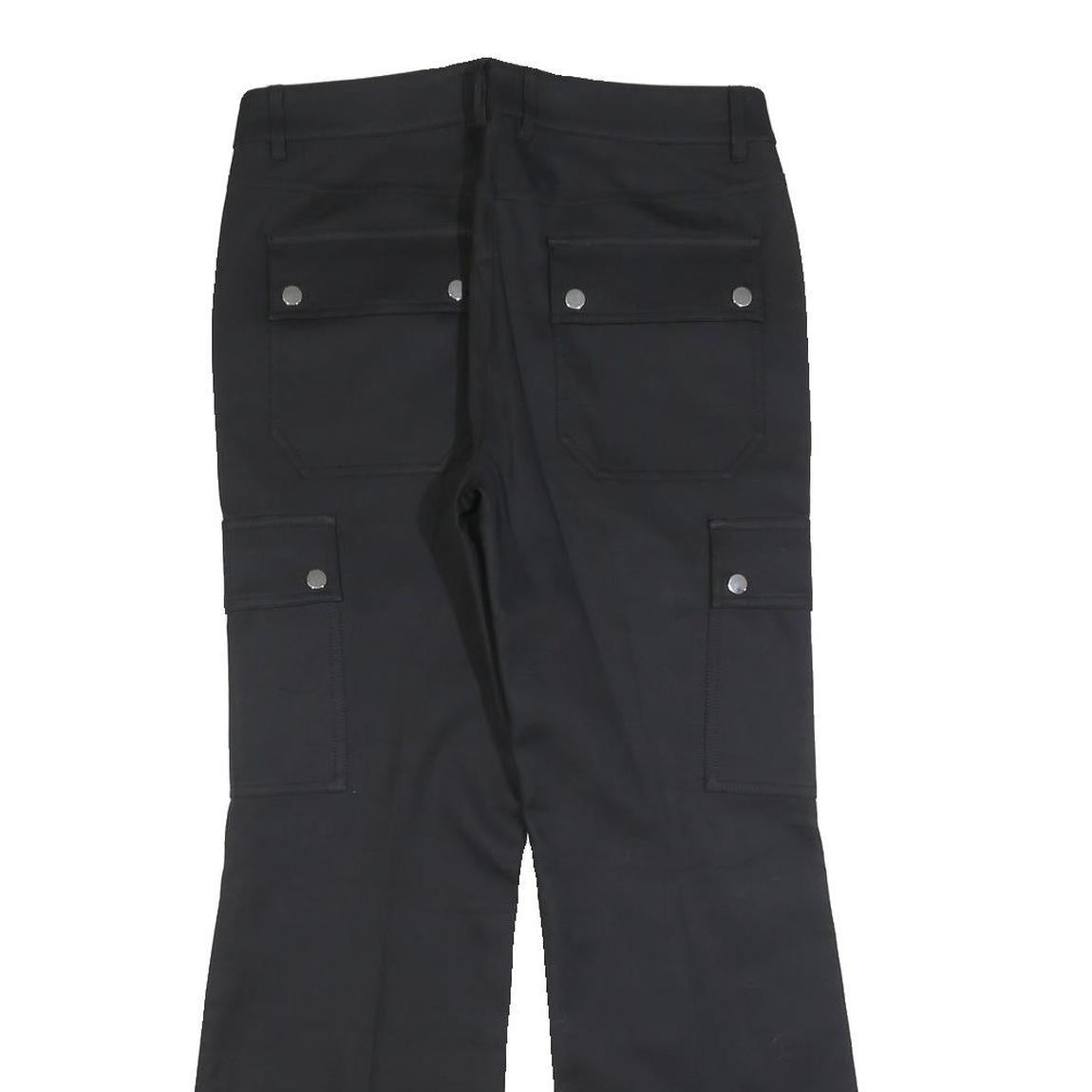 MICHAEL KORS Womens Black Regular Wide-Leg Trousers W28 L27 Zip Pocketed