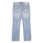 TRUE RELIGION Mens Jeans Blue Regular Straight Denim Light W34 L34 Zip Cotton