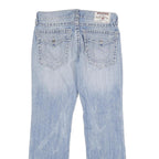 TRUE RELIGION Mens Jeans Blue Regular Straight Denim Light W34 L34 Zip Cotton