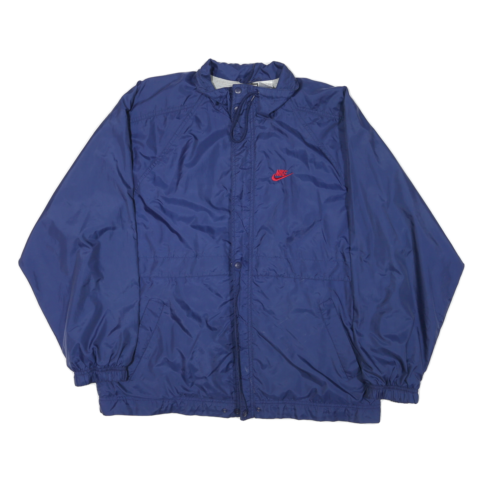 NIKE Mens Blue Lightweight Nylon Jacket M Zip Plain Sports Casual