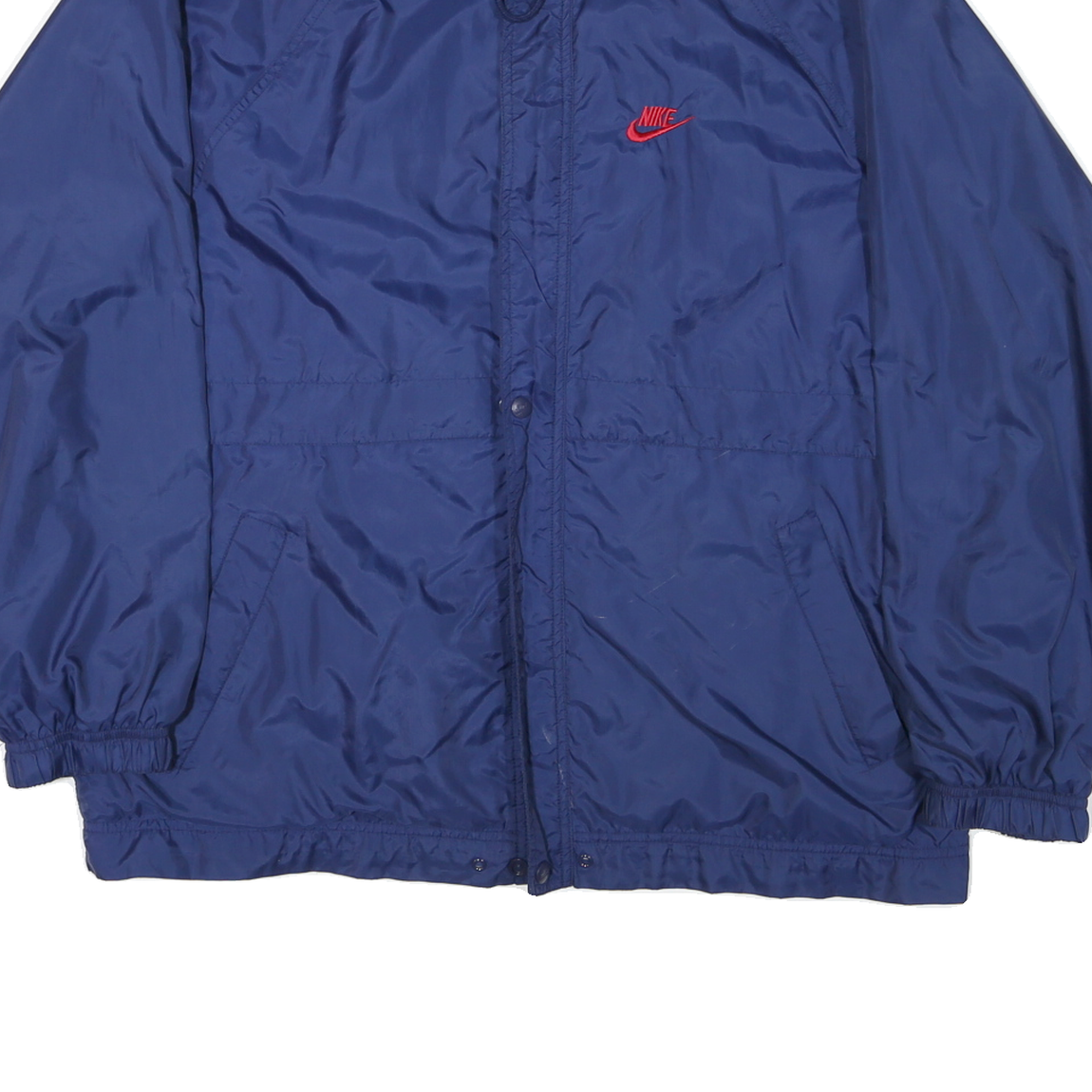 NIKE Mens Blue Lightweight Nylon Jacket M Zip Plain Sports Casual