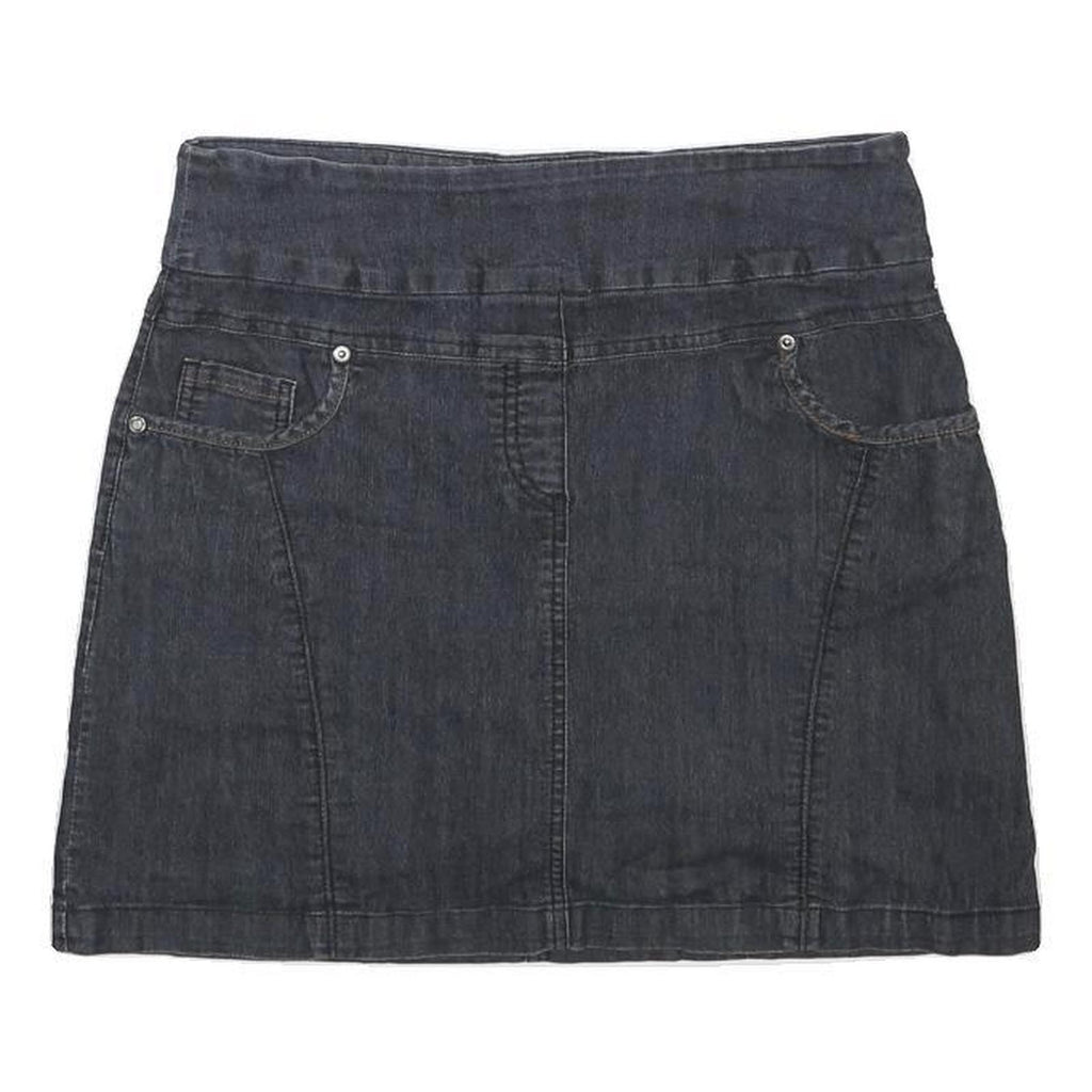 CONTRAST Womens Blue Denim Mini Skort Skirt Cotton Blend Zip Plain M Pocketed