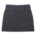 CONTRAST Womens Blue Denim Mini Skort Skirt Cotton Blend Zip Plain M Pocketed