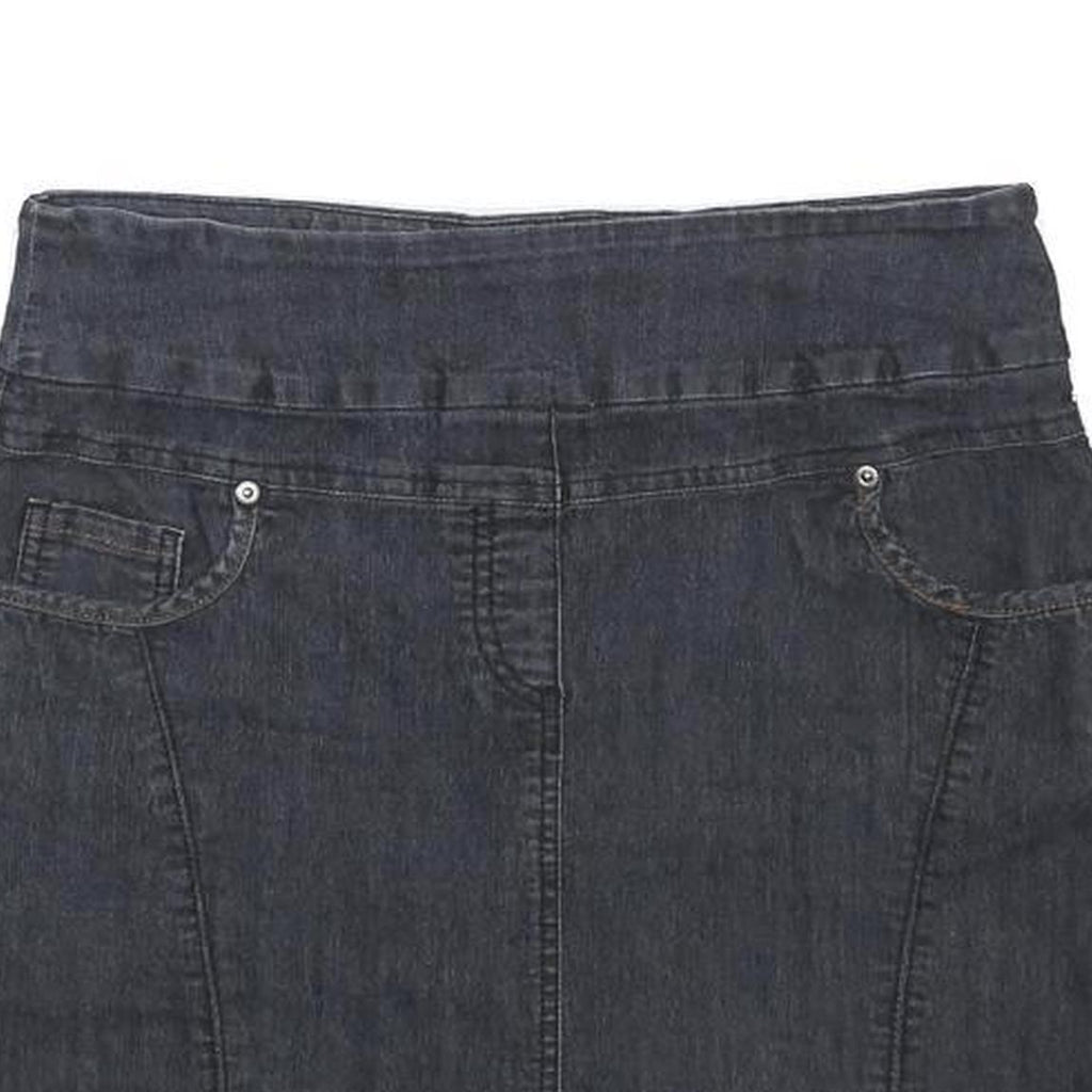 CONTRAST Womens Blue Denim Mini Skort Skirt Cotton Blend Zip Plain M Pocketed