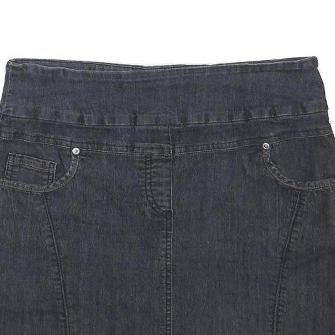 CONTRAST Womens Blue Denim Mini Skort Skirt Cotton Blend Zip Plain M Pocketed