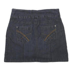 CONTRAST Womens Blue Denim Mini Skort Skirt Cotton Blend Zip Plain M Pocketed