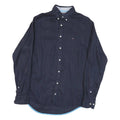 TOMMY HILFIGER Mens Navy Blue Stylish Cotton Blend Shirt S Button Collar