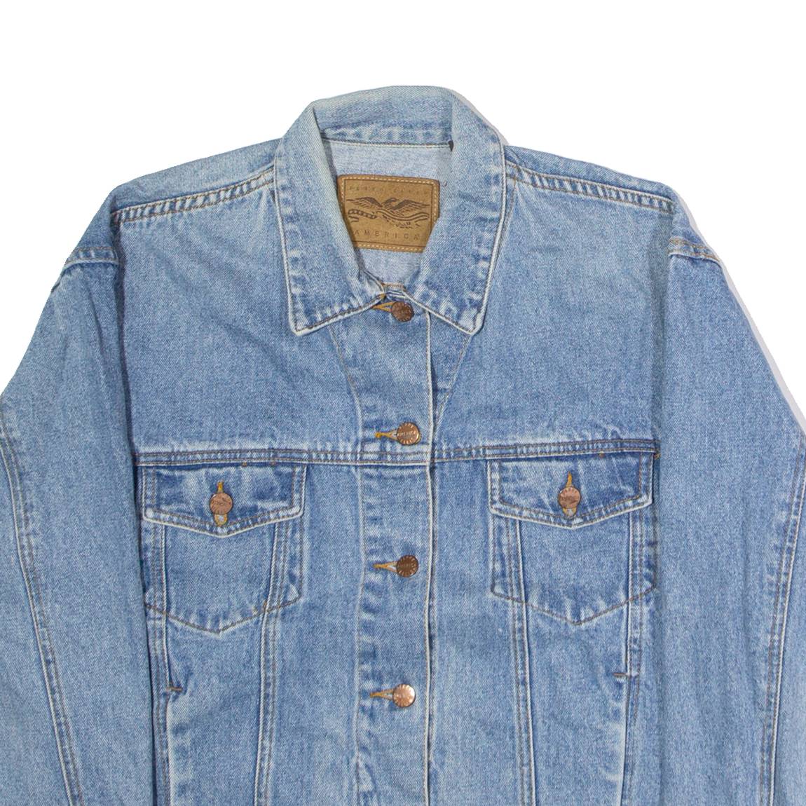 PERRY ELLIS AMERICAN Womens Denim Jacket Blue 90s M