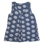 WHITE STUFF Womens Printed Vest Blue Sleeveless Floral UK 8