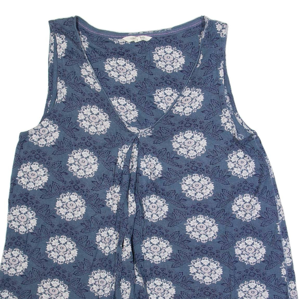 WHITE STUFF Womens Printed Vest Blue Sleeveless Floral UK 8