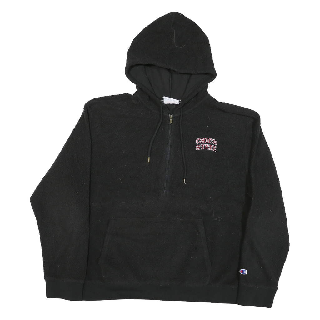 CHAMPION Mens Black Chico State Patterned Pullover Jumper XL Hooded Zip