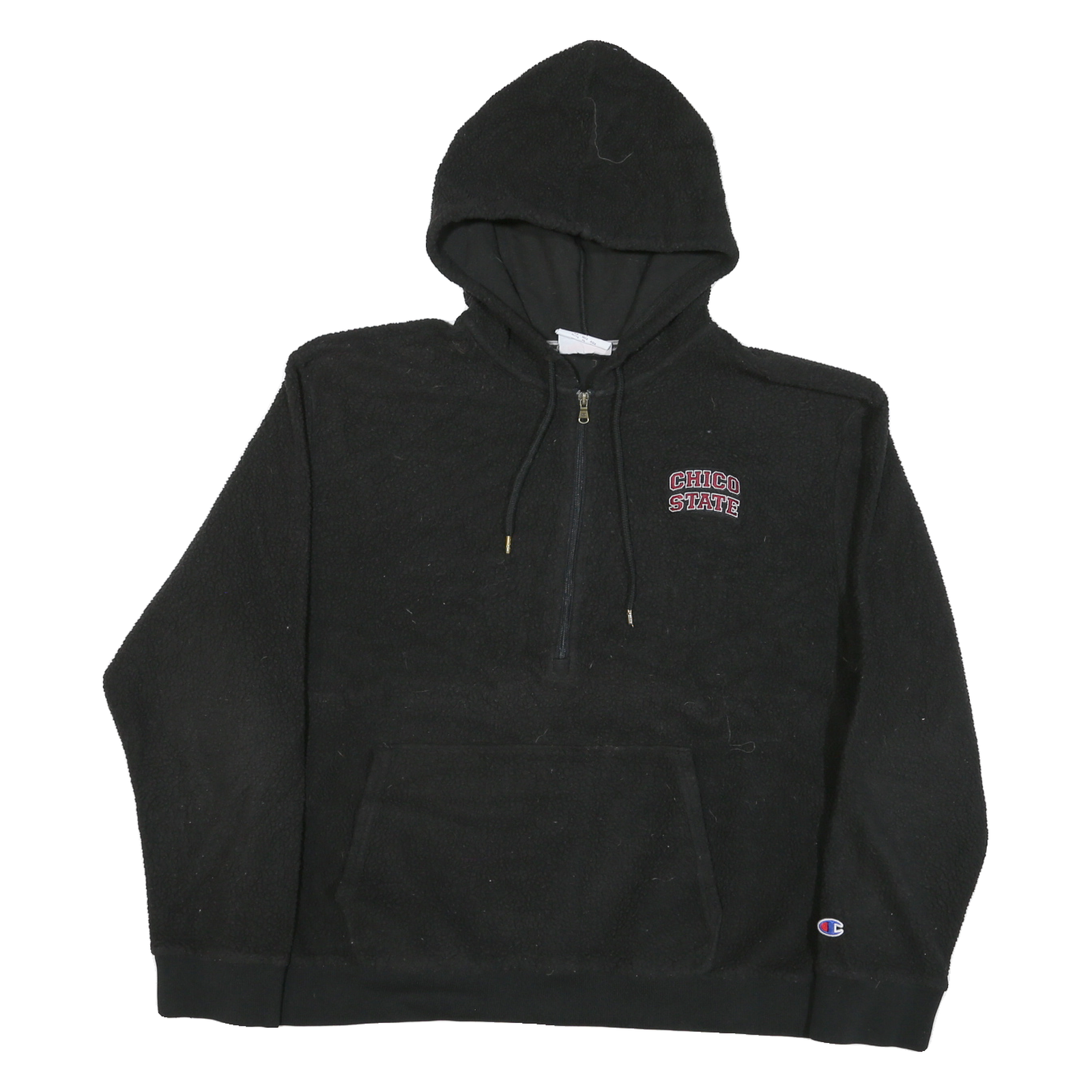 CHAMPION Mens Black Chico State Patterned Pullover Jumper XL Hooded Zip