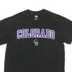 MLB Mens Black Colorado Graphic T-Shirt S Short Sleeve Crew Neck Baseball