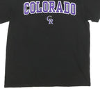 MLB Mens Black Colorado Graphic T-Shirt S Short Sleeve Crew Neck Baseball