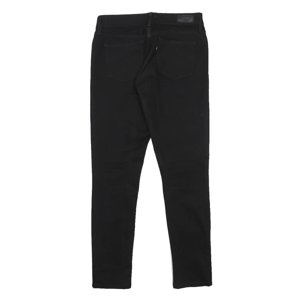 LEVI'S Womens Slim Fit Jeans Black Denim Rinse W26 L27 Zip Cotton Blend