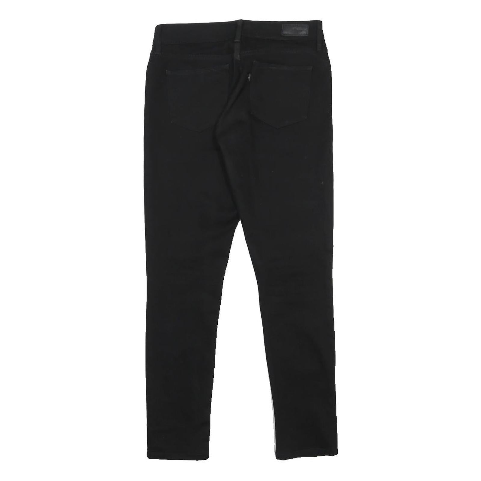 LEVI'S Womens Slim Fit Jeans Black Denim Rinse W26 L27 Zip Cotton Blend