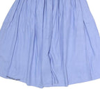 CAMBRIDGE SPIRIT Womens Blue Button Front Pleated Midi Cotton Blend Skirt M