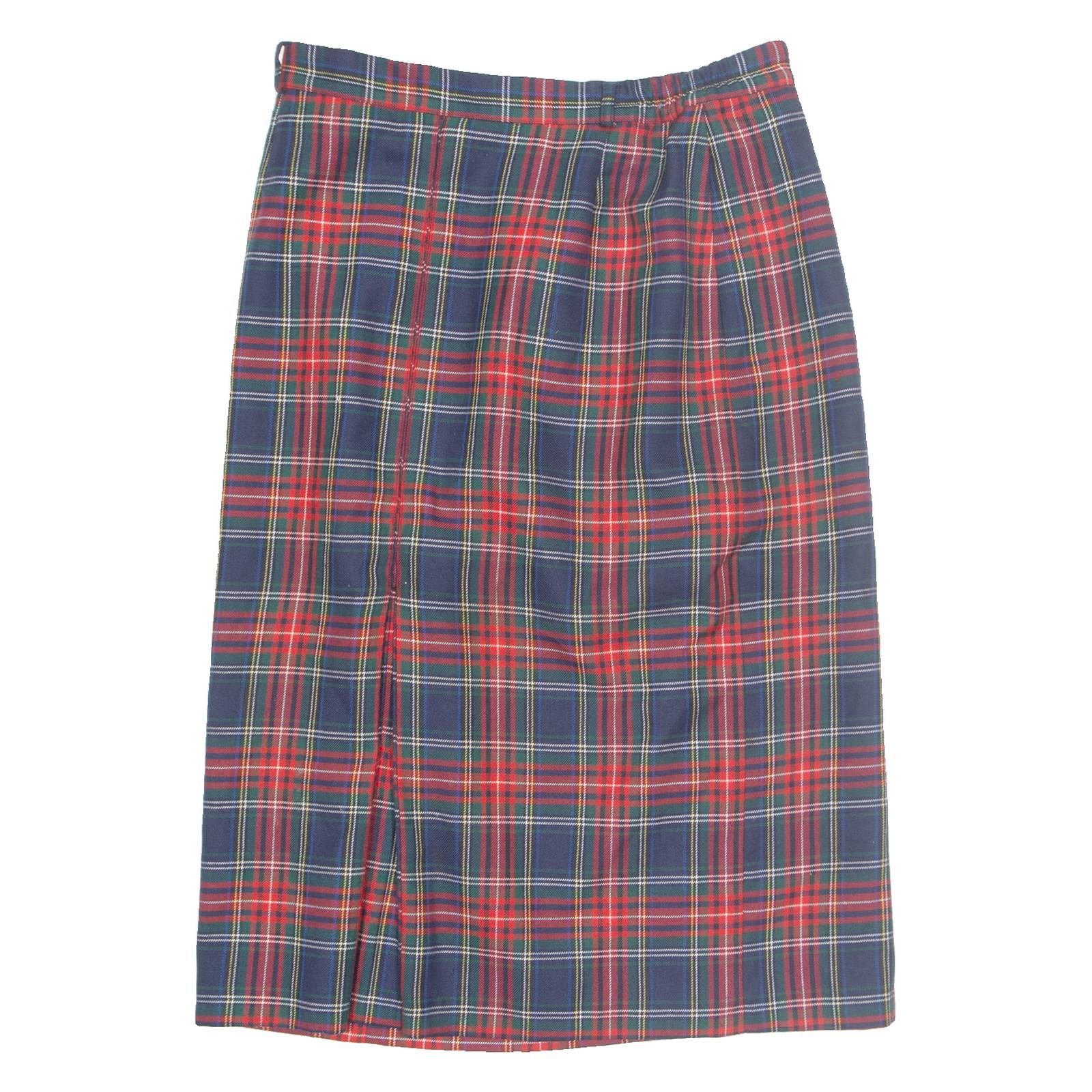 CANDA Womens Straight Skirt Red Midi Check M
