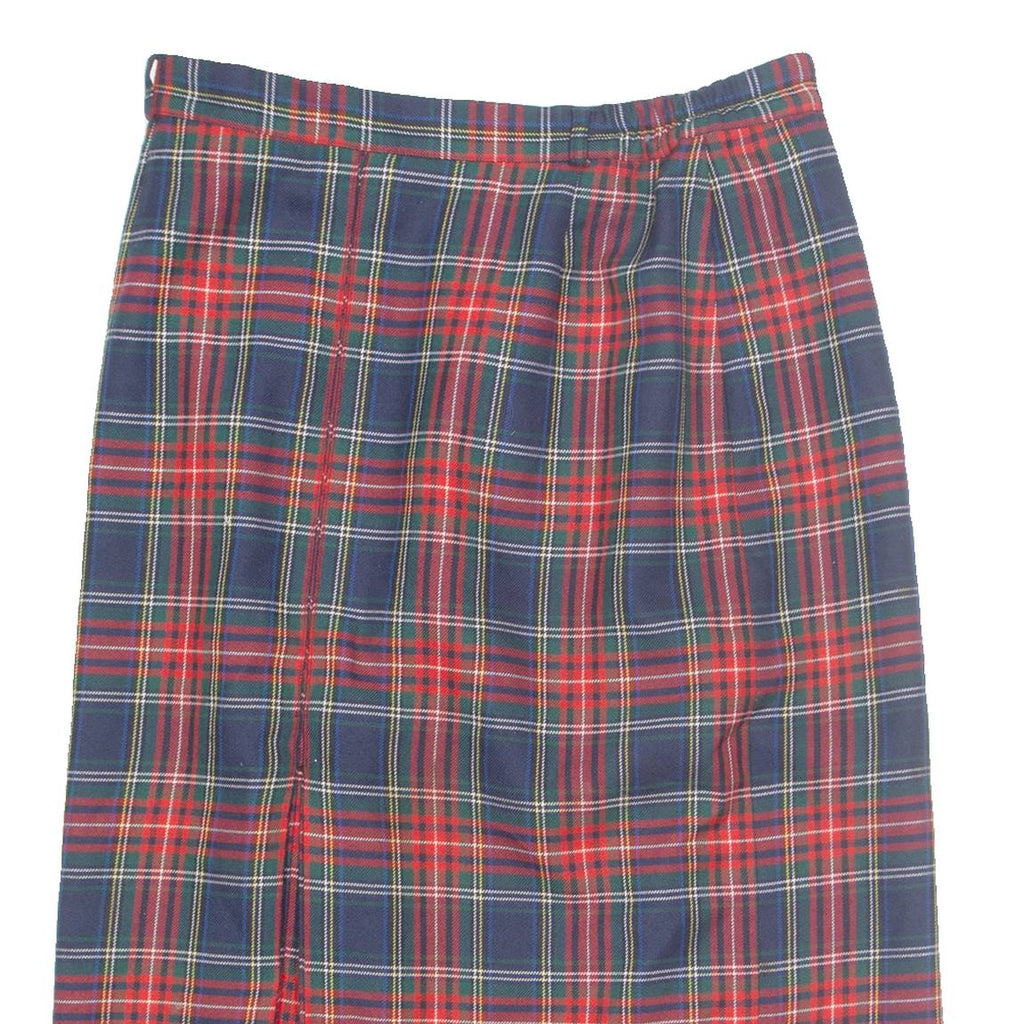 CANDA Womens Straight Skirt Red Midi Check M