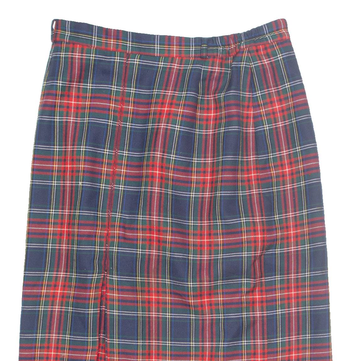 CANDA Womens Straight Skirt Red Midi Check M