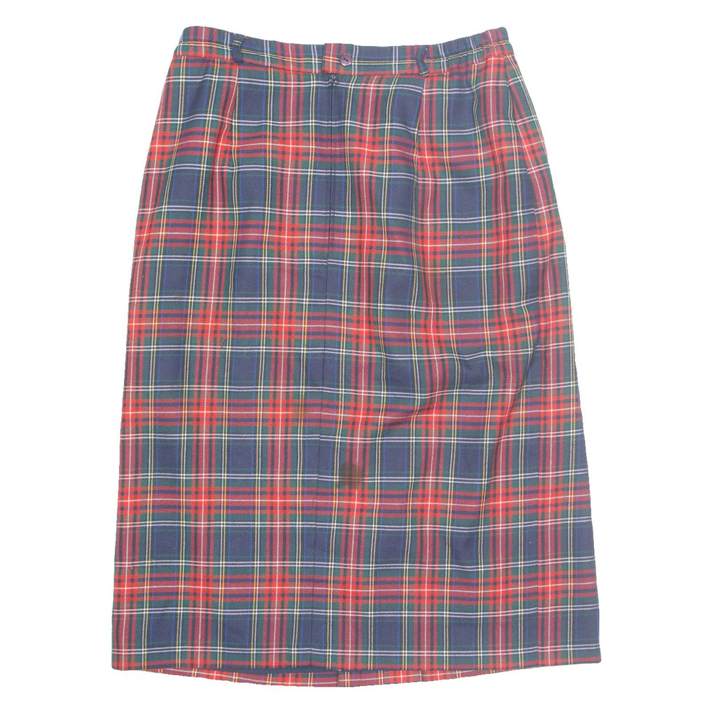 CANDA Womens Straight Skirt Red Midi Check M