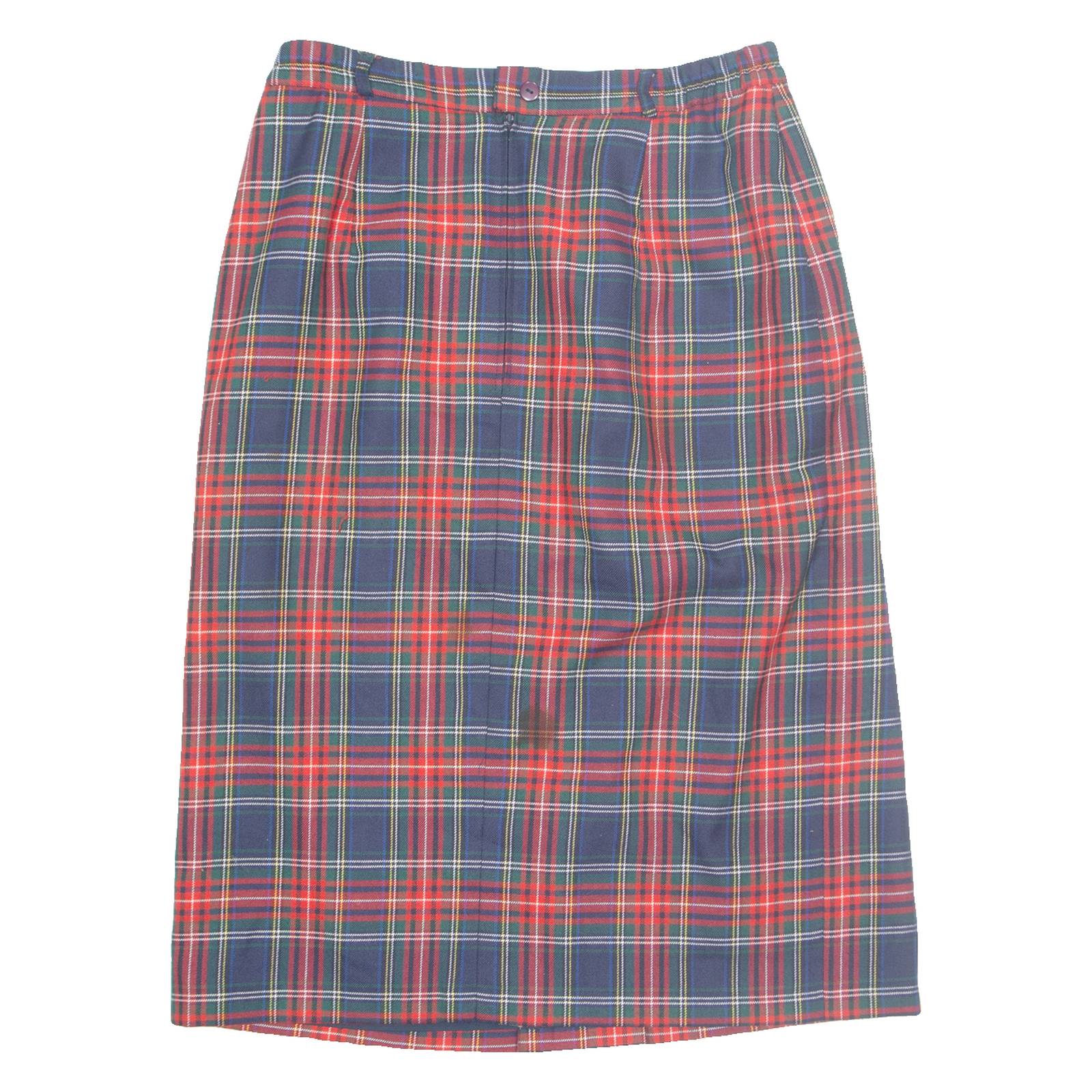 CANDA Womens Straight Skirt Red Midi Check M