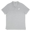 NIKE Mens Grey Short Sleeve Plain M Cotton Blend Polo Shirt Casual Sport