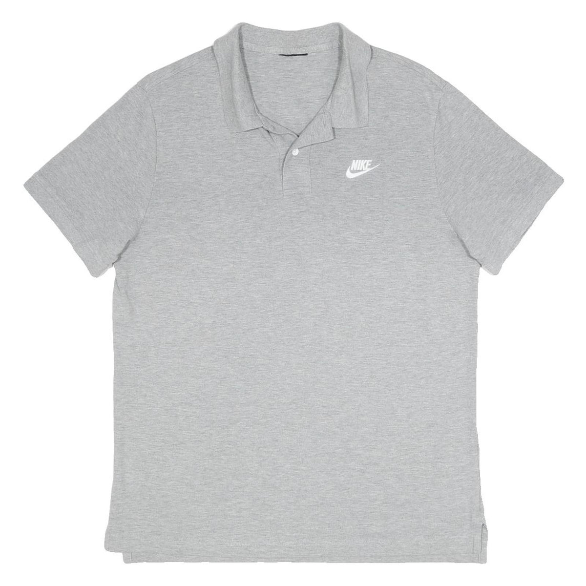NIKE Mens Grey Short Sleeve Plain M Cotton Blend Polo Shirt Casual Sport
