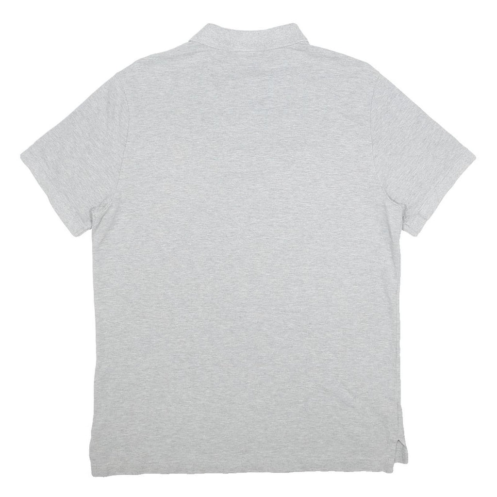 NIKE Mens Grey Short Sleeve Plain M Cotton Blend Polo Shirt Casual Sport
