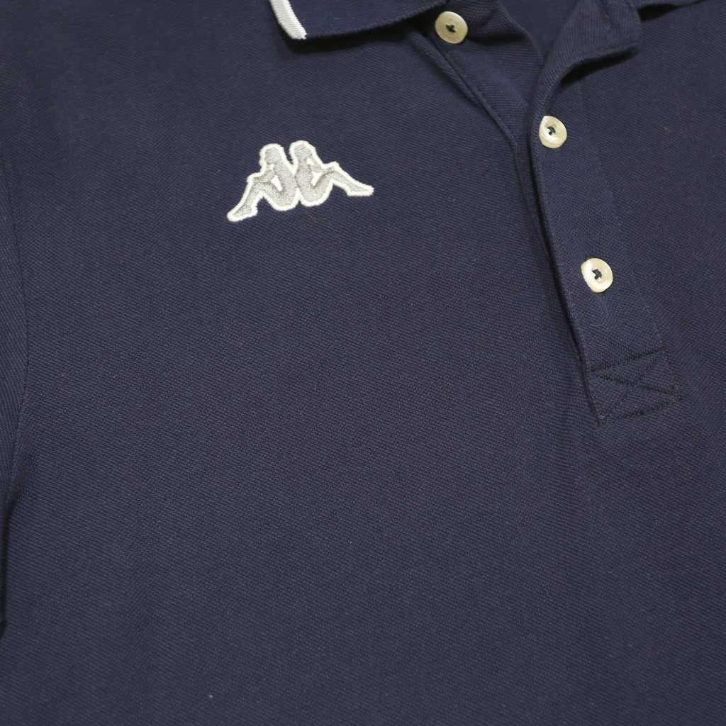 KAPPA Mens Blue White Trim Short Sleeve Polo Shirt L Cotton Blend Casual