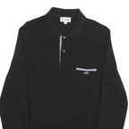 LACOSTE Mens Black Long Sleeve Plain M Cotton Blend Polo Shirt