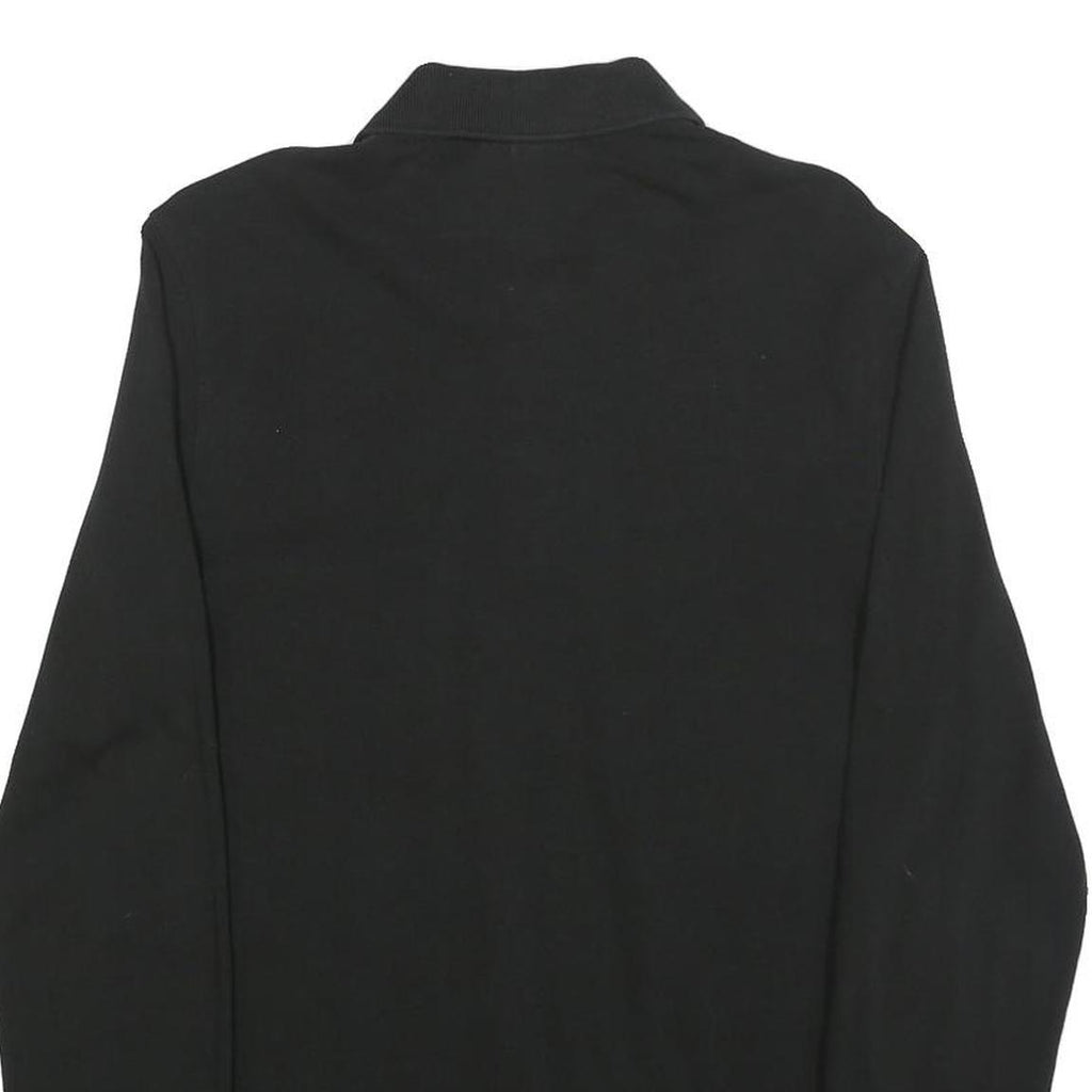 LACOSTE Mens Black Long Sleeve Plain M Cotton Blend Polo Shirt