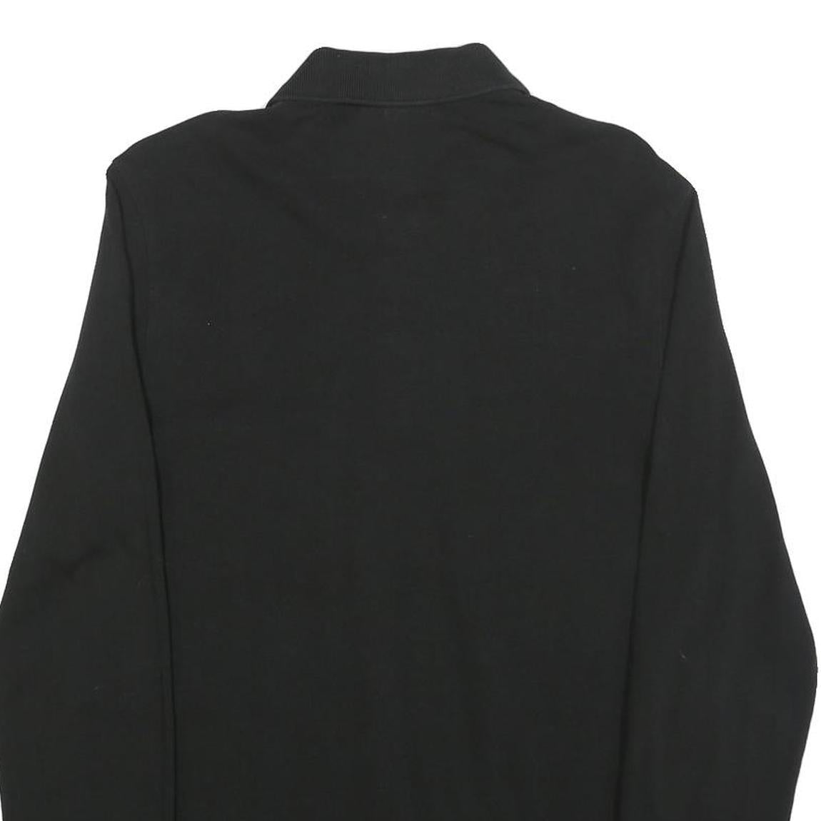 LACOSTE Mens Black Long Sleeve Plain M Cotton Blend Polo Shirt