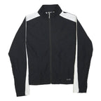 CALVIN KLEIN Mens Black & White Zip Jacket M Polyester Blend Plain Lightweight