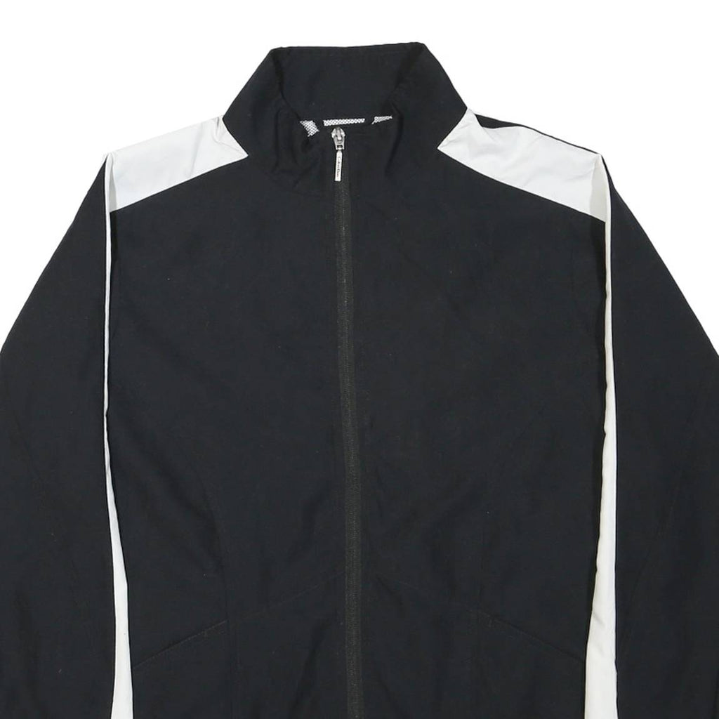 CALVIN KLEIN Mens Black & White Zip Jacket M Polyester Blend Plain Lightweight