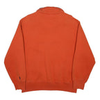NAUTICA Mens Orange & Navy Quarter Zip Sweatshirt L Cotton Blend Casual Pullover