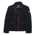 DKNY Womens Black & Burgundy Wool Blend Button Jacket XS Tailored Plain