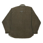 POINT ZERO Mens Green & Olive Long Sleeve Cotton Shirt XL Corduroy Contrast