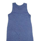 WHITE STAG Womens Blue Denim Cotton Sleeveless Button Midi Dress Embroidered